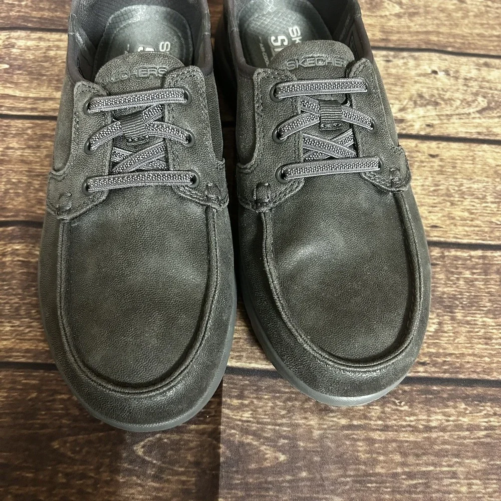 SKECHERS Womens Hands Free On The Go Slip On Boat Shoes Gray Sz 8